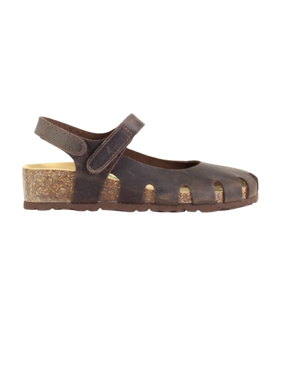 Bionatura | Women’s Brown Leather Mary Jane Sandal w/ Adjustable Strap | 6.5